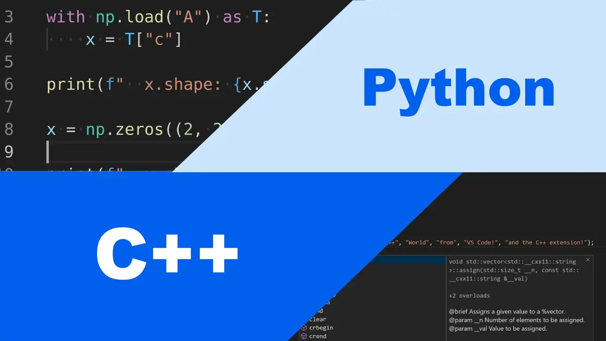 Python vs. C++ comparison between this two