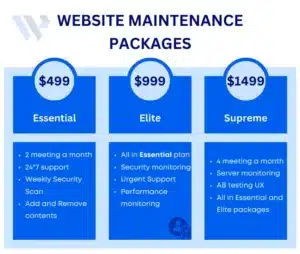 Best monthly website maintenance services packages, plans and pricing by W3 Solved